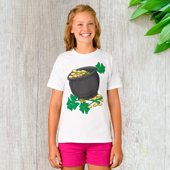 Lucky Pot of Gold Girls T-Shirt (Skapare uppladdad)