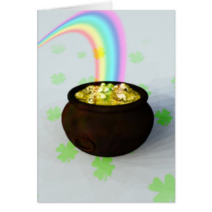 Lucky Pot of Guld Card Hälsningskort
