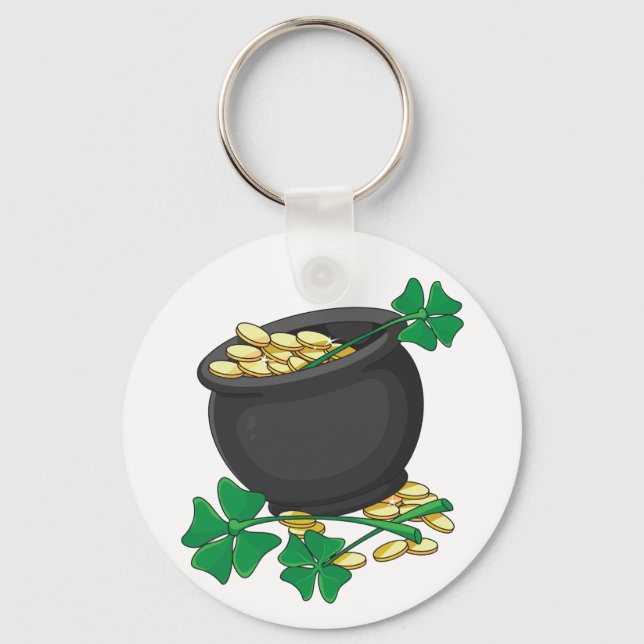 Lucky Pot of Guld Keychain Nyckelring (Framsida)