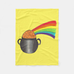 Lucky Pot of Guld Rainbow Saint patrick's day Fleecefilt