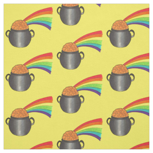 Lucky Pot of Guld Rainbow St. Patrick's Day Tyg (Provkarta)