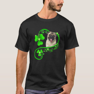 Lucky Pug Hund Älskare Shamrock St Patrick Day T Shirt