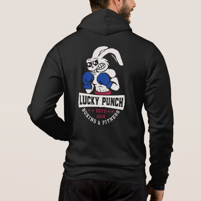 Lucky Punch Boxning - banner blå T Shirt (Baksida)