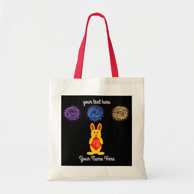 Lucky Rabbit #2 Tote Bag Tygkasse (Framsidan)