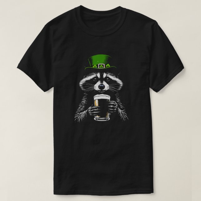 Lucky Raccoon Öldesign T Shirt (Design framsida)