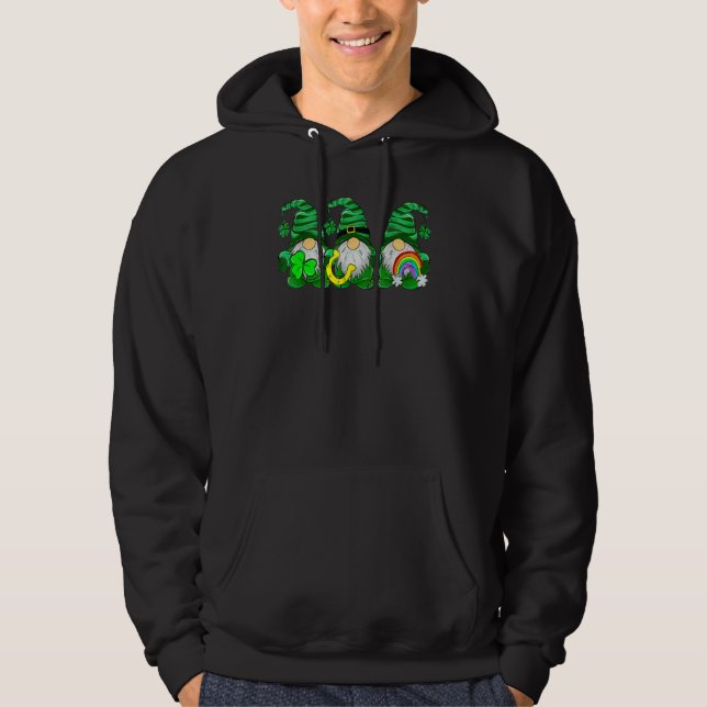 Lucky Rainbow Gnome Happy St Patrick's Day Kids Wo Hoodie (Framsida)