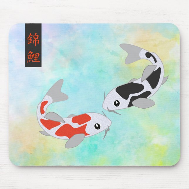 Lucky Red & Black Koi Fish Musmatta (Framsidan)