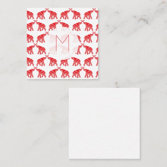 Lucky Red Elephant Anteckningskort (Fram/baksida)