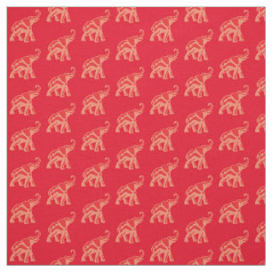 Lucky Red Elephant Tyg