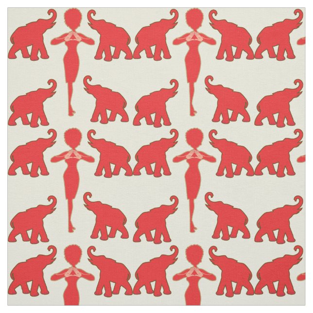 Lucky Red Elephant Tyg (Provkarta)