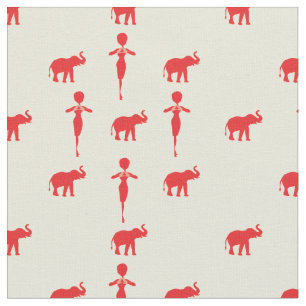 Lucky Red Elephant Tyg