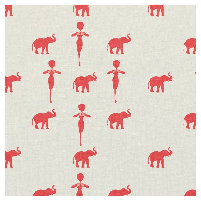 Lucky Red Elephant Tyg (Närbild)