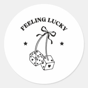 Lucky Retro Dice Valentine Cute Hearts Rib Runt Klistermärke