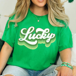 Lucky Retro St patrick's day T Shirt