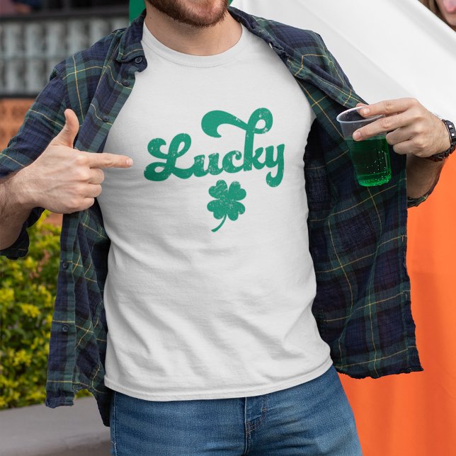 Lucky | Retro-St patrick's day Tee Shirt (Skapare uppladdad)