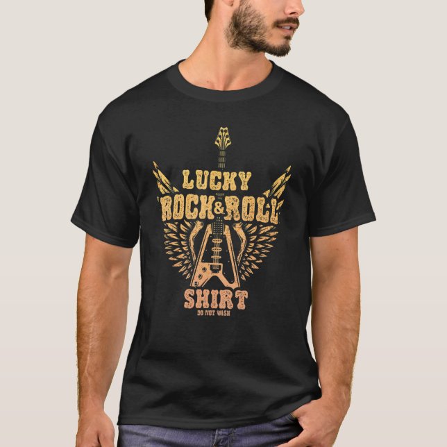 Lucky Rock and roll 4 T Shirt (Framsida)
