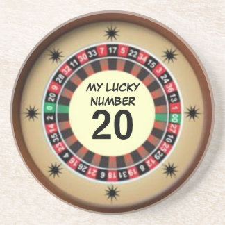 Lucky Roulette Wheel Number Underlägg Sandsten