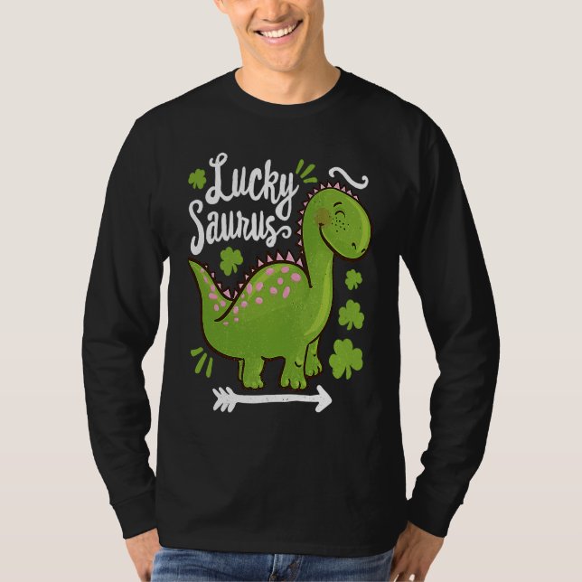Lucky Saurus Dinosaur Dino St Patricks Day Toddler T Shirt (Framsida)