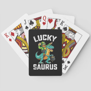 Lucky Saurus Dinosaur T Rex St patrick's day Casinokort