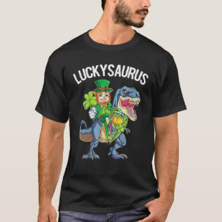 Lucky Saurus Leprechaun och Dinosaur Saints Patric T Shirt
