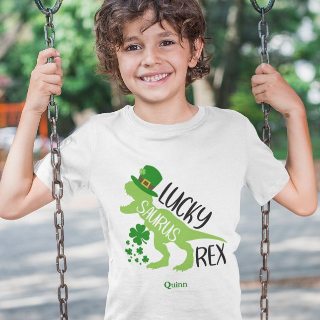 Lucky Saurus Rex Dinosaur St. Patrick's Day T Shirt (Skapare uppladdad)