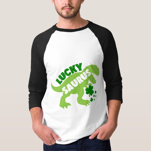 Lucky Saurus - St. Patrick's Day Dino T Shirt (Framsida)