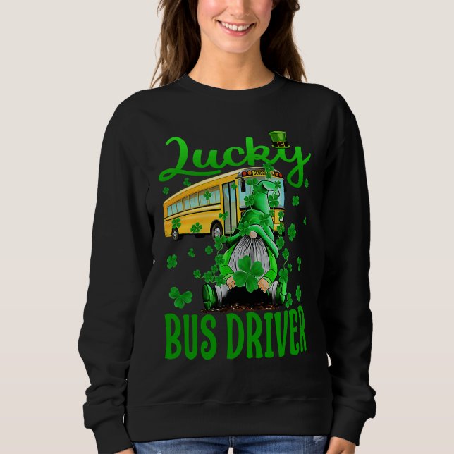 Lucky School Bus Driver St Patrick's Day Saint Pad T Shirt (Framsida)