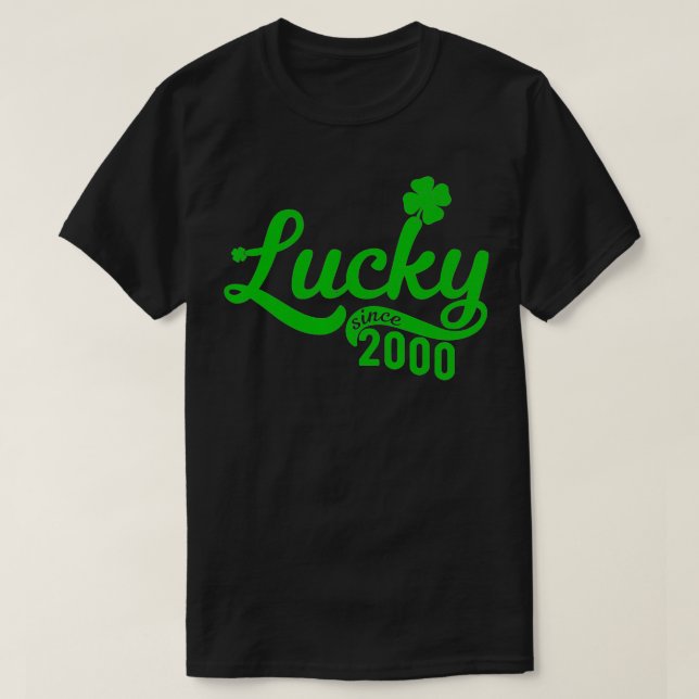 Lucky sedan 2000 gåva för 21 år gammal 21:a födels t shirt (Design framsida)