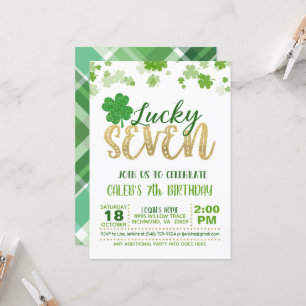 Lucky Seven Birthday-inbjudan Inbjudningar