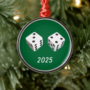 Lucky Seven Dice Roll Julgransprydnad Metall