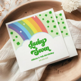 Lucky Seven Rainbow Klöver 7:e Födelsedagsfest Pappersservett