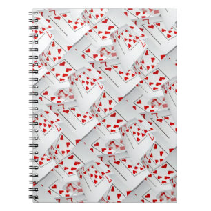 Lucky Sevens Diamonds and Hearts Poker Cards Anteckningsbok