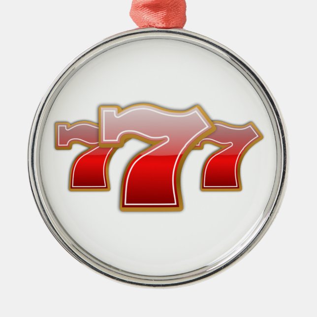 Lucky Sevens - Slot Maskin Jackpot Julgransprydnad Metall (Framsidan)