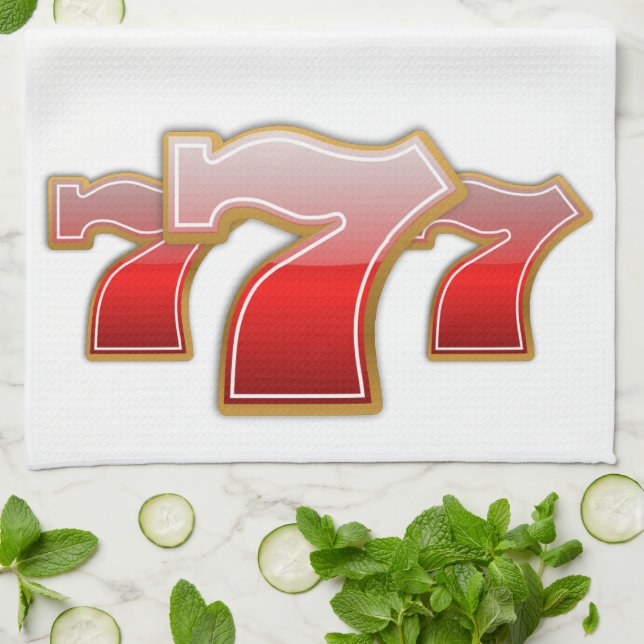 Lucky Sevens - Slot Maskin Jackpot Kökshandduk (Vikta)