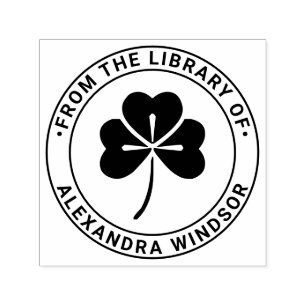 Lucky Shamrock #4 Bibliotek Bok Namn Självfärgande Stämpel