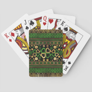 Lucky Shamrock 4-löv Klöver Grönt och Guld Casinokort