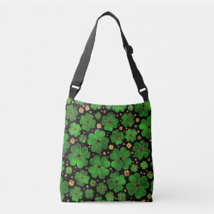Lucky Shamrock 4-löv Klöver Mönster Axelväska
