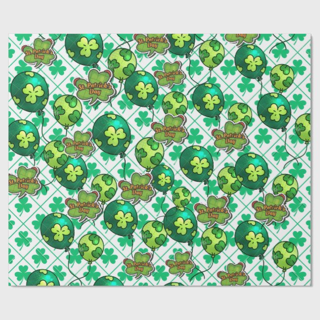 Lucky Shamrock Balloon St. Patrick’s Day Design 🍀 Presentpapper (Platt)