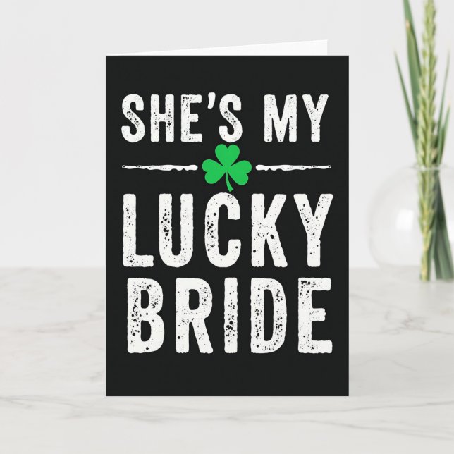 Lucky Shamrock Brudkort Kort (Framsida)