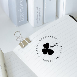 Lucky Shamrock Eleagnt eget namn Bibliotek Bok Stämpel