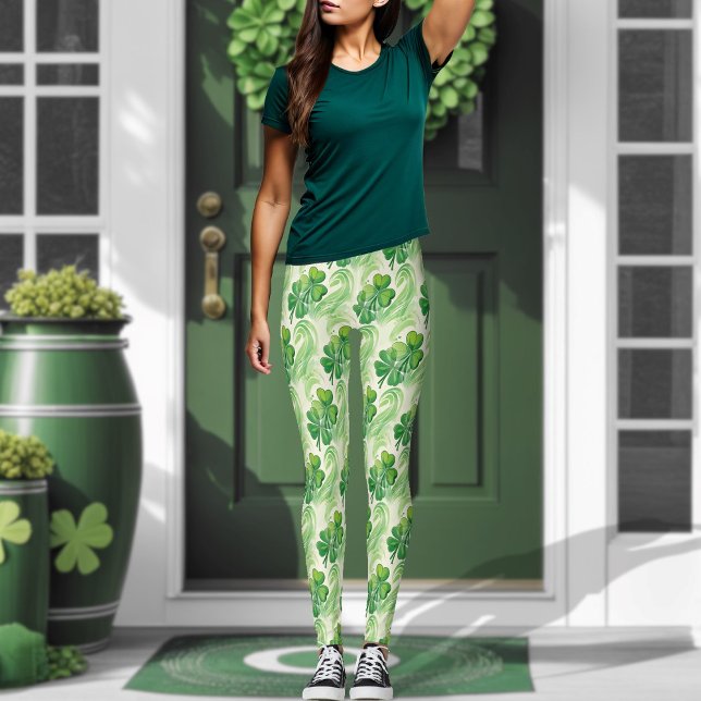Lucky Shamrock Fyrklöver St patricks day Leggings (Skapare uppladdad)