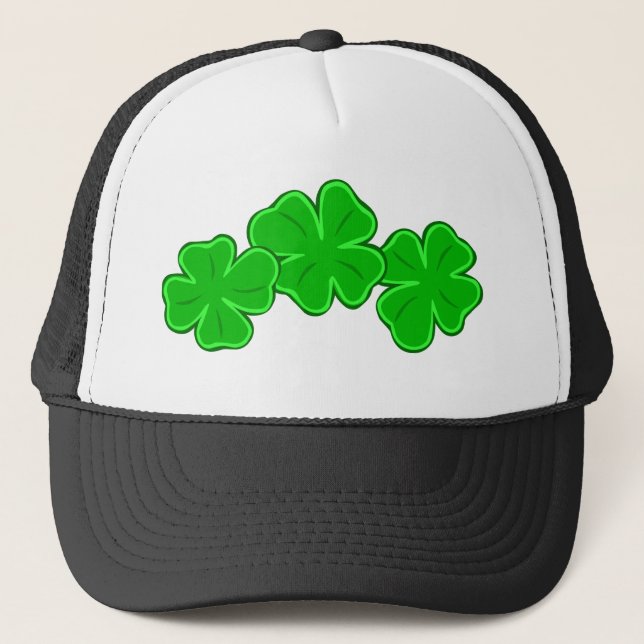 Lucky Shamrock Fyrklövrare Hat Truckerkeps (Framsida)