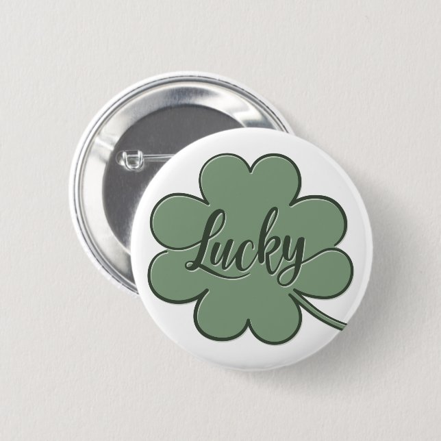 Lucky Shamrock Grönt - GraphicLoveShop Knapp (Framsida & baksida)