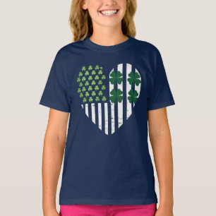 Lucky Shamrock Heart St. Patrick's Day Irish Pride T Shirt