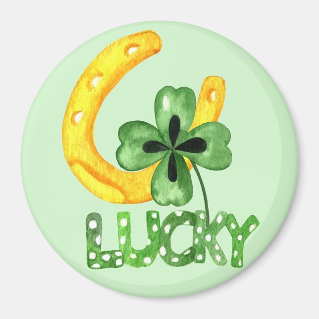 Lucky Shamrock & Horseshoe Magnet (Framsidan)