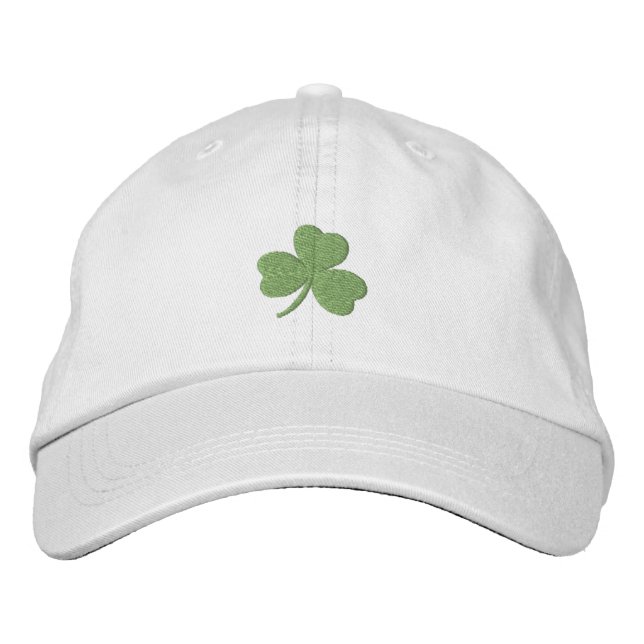 Lucky Shamrock Irish Grönt Broderad Keps (Framsida)