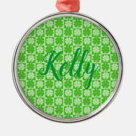 Lucky Shamrock, Kelly, Personalize Julgransprydnad Metall