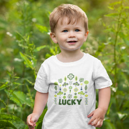 Lucky Shamrock Klöver Blommigt Minimalist T Shirt
