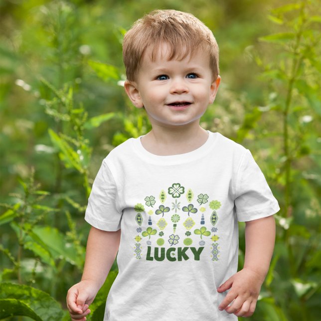 Lucky Shamrock Klöver Blommigt Minimalist T Shirt (Lucky Shamrock, Clover Minimalist Baby T-Shirt)