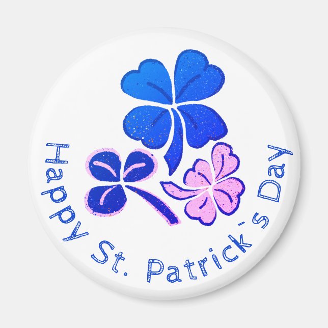 Lucky Shamrock Klöver Lycklig St. Patrick's day Magnet (Framsidan)
